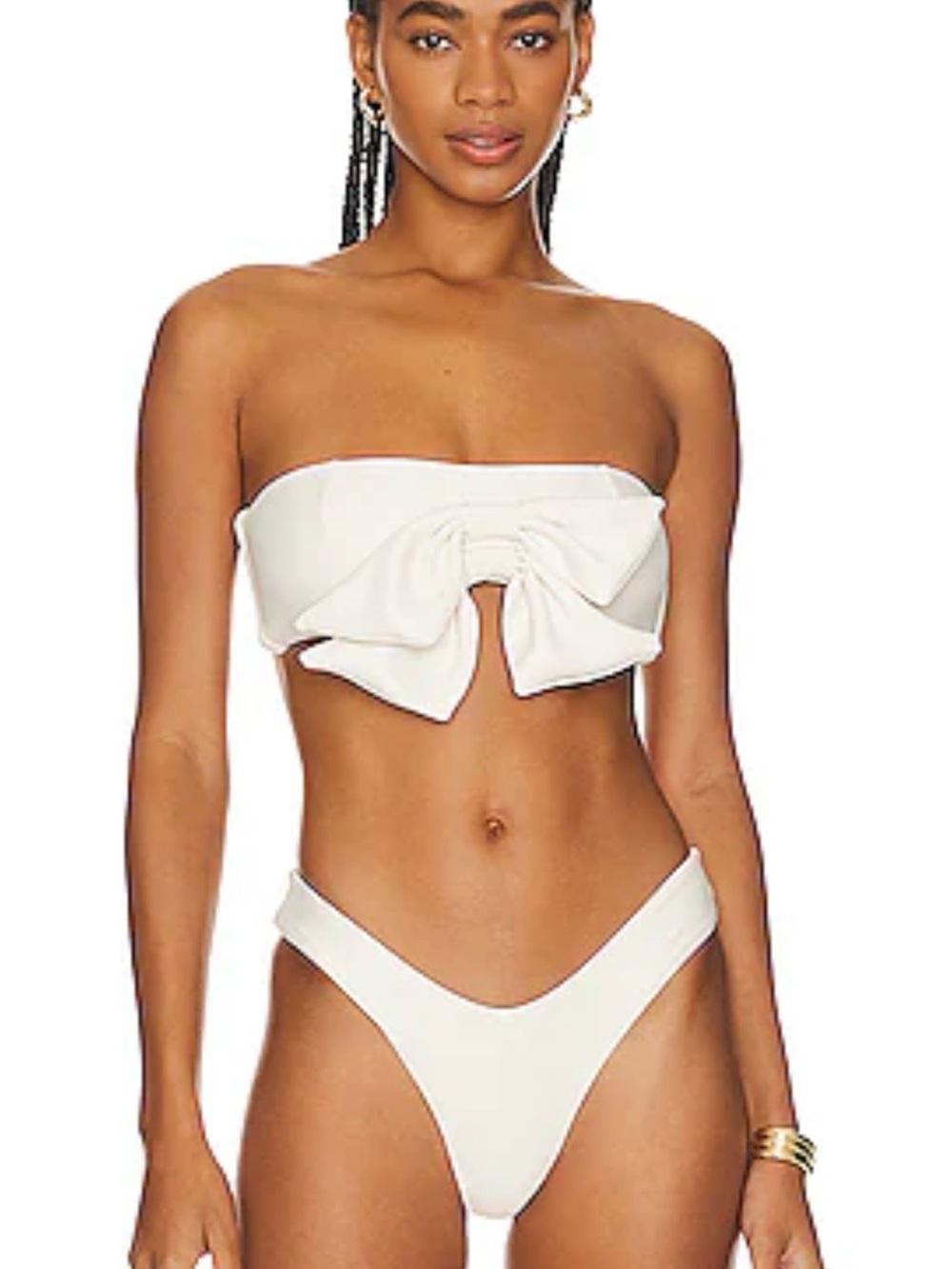 Revolve Cream Bow-Front Bikini Set (Ostra Brasil)
